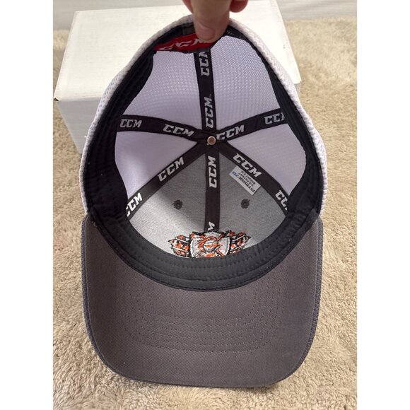 CCM Hockey Mesh Back Cap Embroidered Logo & Number 16 Gray/White Adjustable Hat - Picture 7 of 9
